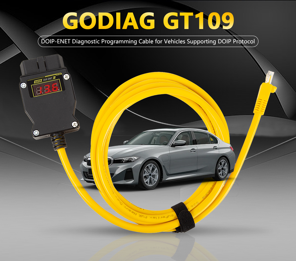 GODIAG GT109 DOIP-ENET с диагностическим программным адаптером для отображения напряжения