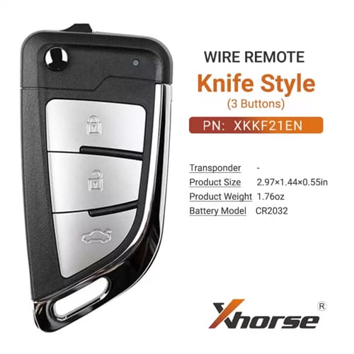 Xhorse Kabel-Flip-Fernschlüssel 3 Tasten XKKF21EN