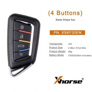 Xhorse XSKF30EN Crystal Uniwersalny inteligentny pilot zdalnego sterowania w stylu noża 4 przyciski